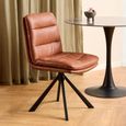 Dean Swivel Dining Chair - Set of 2 - Retro Brandy Faux Leather