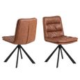 Dean Swivel Dining Chair - Set of 2 - Retro Brandy Faux Leather