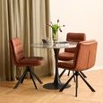 Dean Swivel Dining Chair - Set of 2 - Retro Brandy Faux Leather