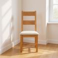Dorset Dining Chair - Ladder Back - Fabric Padded - Set of 2 - Oak