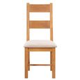 Dorset Dining Chair - Ladder Back - Fabric Padded - Set of 2 - Oak
