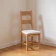 Dorset Dining Chair - Ladder Back - Fabric Padded - Set of 2 - Oak