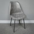 Dining Chair - Set of 2 - Dark Grey Faux Leather