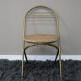 Dining Chair - Set of 2 - Gold Metal and Wood