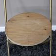 Dining Chair - Set of 2 - Gold Metal and Wood