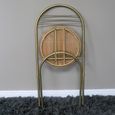 Dining Chair - Set of 2 - Gold Metal and Wood