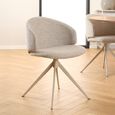 Ella Swivel Dining Chair - Set of 2 - Beige Boucle Fabric