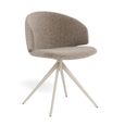 Ella Swivel Dining Chair - Set of 2 - Beige Boucle Fabric