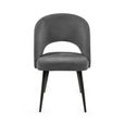 Ella Dining Chair - Set of 2 - Onyx Dark Grey Fabric