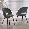 Ella Dining Chair - Set of 2 - Onyx Dark Grey Fabric