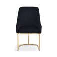 Eris Dining Chair - Set of 2 - Black Velvet Fabric - Knocker Back - Gold Legs