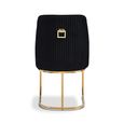 Eris Dining Chair - Set of 2 - Black Velvet Fabric - Knocker Back - Gold Legs