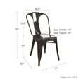 2 x Finney Black Metal Industrial Dining Chair - C009001UK