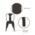 2 x Finney Black Metal Industrial Dining Chair - C009001UK