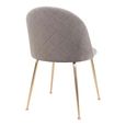 Geneve Dining Chair - Set of 2 - Grey - Velvet Fabric - Gold Legs