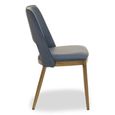 Gilden Dining Chair - Set of 2 - Blue Faux Leather with Gold Metal Legs