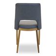 Gilden Dining Chair - Set of 2 - Blue Faux Leather with Gold Metal Legs