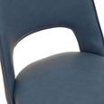 Gilden Dining Chair - Set of 2 - Blue Faux Leather with Gold Metal Legs