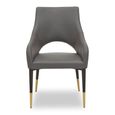 Gilden Dining Chair - Set of 2 - Grey Faux Leather with Black Legs