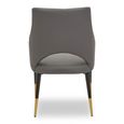 Gilden Dining Chair - Set of 2 - Grey Faux Leather with Black Legs