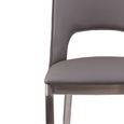 Gilden Dining Chair - Set of 2 - Grey Faux Leather with Silver Metal Legs