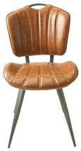 2 x Gustavia Vintage Tan Leather Dining Chair