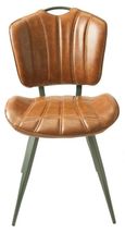 2 x Gustavia Vintage Tan Leather Dining Chair