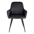 Harbo Dining Chair - Set of 2 - Black - Faux Leather