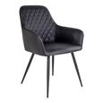 Harbo Dining Chair - Set of 2 - Black - Faux Leather