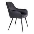 Harbo Dining Chair - Set of 2 - Black - Faux Leather