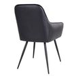 Harbo Dining Chair - Set of 2 - Black - Faux Leather