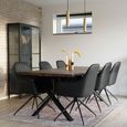 Harbo Dining Chair - Set of 2 - Black - Faux Leather - Swivel