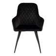 Harbo Dining Chair - Set of 2 - Black - Velvet Fabric