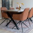 Harbo Dining Chair - Set of 2 - Brown - Faux Leather - Swivel