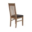 Perugia Dining Chair - Set of 2 - Oak - Dark Brown Leather