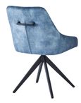 2 x Hico Blue Fabric Swivel Dining Chair