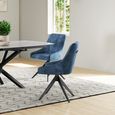 2 x Hico Blue Fabric Swivel Dining Chair