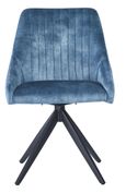 2 x Hico Blue Fabric Swivel Dining Chair