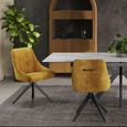 2 x Hico Mustard Fabric Swivel Dining Chair