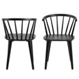 Ida Dining Chair - Set of 2 - Black - Spindle Curved Back
