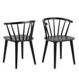 Ida Dining Chair - Set of 2 - Black - Spindle Curved Back