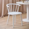 Ida Dining Chair - Set of 2 - White - Spindle Curved Back