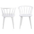 Ida Dining Chair - Set of 2 - White - Spindle Curved Back