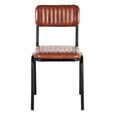 Idle Dining Chair - Industrial Style - Brown Leather - Set of 2