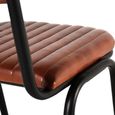 Idle Dining Chair - Industrial Style - Brown Leather - Set of 2