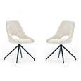 Jonah Swivel Dining Chair - Set of 2 - Cream Fabric