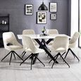 Jonah Swivel Dining Chair - Set of 2 - Cream Fabric
