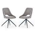 Jonah Swivel Dining Chair - Set of 2 - Grey Fabric
