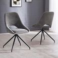 Jonah Swivel Dining Chair - Set of 2 - Grey Fabric