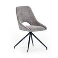 Jonah Swivel Dining Chair - Set of 2 - Grey Fabric